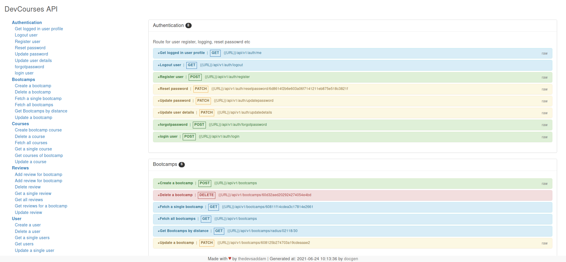 Devcourses API